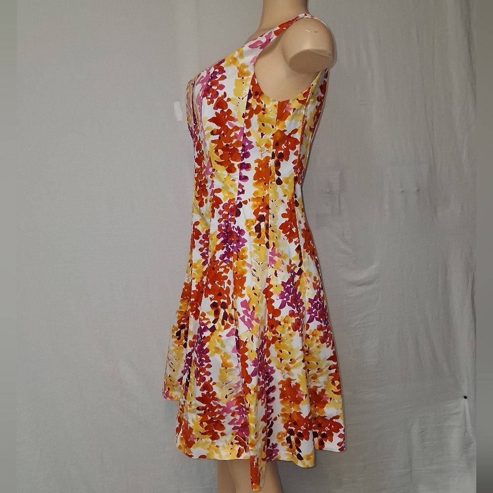 Jones Wear Multicolor Floral Midi Dress Sz 8 - Picture 6 of 17